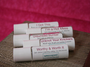 aromatherapy rollons using unsoaped custom essential oils blends
