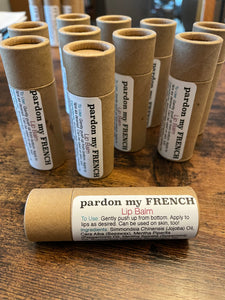Fan favorite pardon my FRENCH now available in a paper tube! Same amazing ingredients - jojoba oil, beeswax, essential oils - just different packaging. 